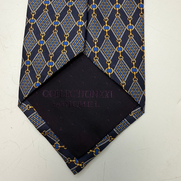 Collection XXI Richel Silk Tie Mens OS Geometric Medallion Dark Academia - Picture 3 of 6